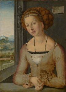 德语： 梳辫子的所谓 Fürlegerin 肖像 Katharina Frey 或 Fürleger 肖像 作者 阿尔布雷希特丢勒