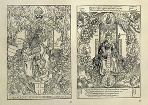 哲学与哈布斯堡皇帝，从四个爱的书“写的纽伦堡康拉德·朴，1502 作者 阿尔布雷希特丢勒