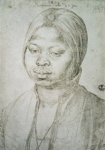 凯瑟琳的肖像，葡萄牙布拉道的Mulatta，1521年 作者 阿尔布雷希特丢勒