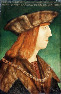 马克西米利安一世皇帝的肖像，1459-1519年，1504年之后 作者 阿尔布雷希特丢勒