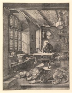 1514年，圣杰罗姆（Saint Jerome）在他的书房中。 作者 阿尔布雷希特丢勒