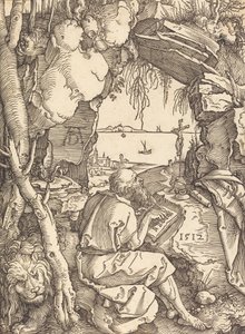 圣杰罗姆在山洞里，1512年。 作者 阿尔布雷希特丢勒