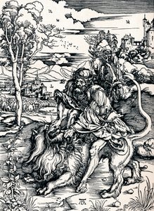 萨姆森·雷丁（Samson Rending the Lion），1497年-1906年 作者 阿尔布雷希特丢勒