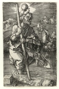 圣克里斯托弗朝右，1521年 作者 阿尔布雷希特丢勒