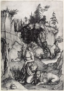 在忏悔的圣杰罗姆，c。 1497 作者 阿尔布雷希特丢勒