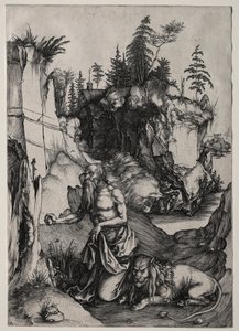 悔罪的圣杰罗姆角c。 1497。 作者 阿尔布雷希特丢勒