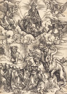 有两只角像羊的野兽，大概在1496-1498年。 作者 阿尔布雷希特丢勒