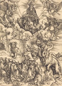 有两只角像羊的野兽，大概在1496-1498年。 作者 阿尔布雷希特丢勒