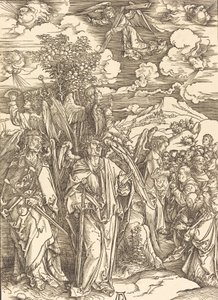 持风的四位天使》，1498年。 作者 阿尔布雷希特丢勒