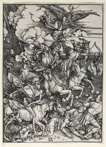 启示录中的四骑士，c。 1498。 作者 阿尔布雷希特丢勒