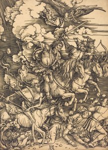 四个骑士，大概在1496-1498年。 作者 阿尔布雷希特丢勒