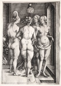 四个女巫四个裸女，1497年。 作者 阿尔布雷希特丢勒