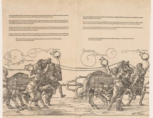 马克西米利安皇帝的大凯旋汽车，1523年。 作者 阿尔布雷希特丢勒