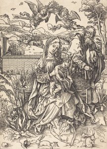 带着三只野兔的神圣家族，约1497-1498年。 作者 阿尔布雷希特丢勒