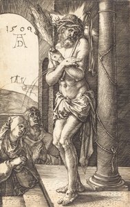 站在柱子旁的悲哀的人，1509年。 作者 阿尔布雷希特丢勒