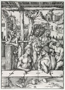 男士浴室，c。 1496-1497。 作者 阿尔布雷希特丢勒