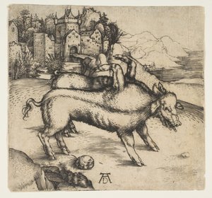 兰瑟的庞然大物猪，约。 1496。 作者 阿尔布雷希特丢勒