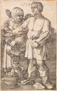 市场上的农民和他的妻子》，1519年。 作者 阿尔布雷希特丢勒
