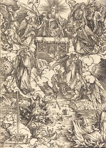 带着喇叭的七个天使，1498年。 作者 阿尔布雷希特丢勒