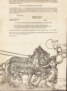 马克西米利安一世的凯旋战车 伟大的凯旋车[第8版]，1523年拉丁文版。 作者 阿尔布雷希特丢勒
