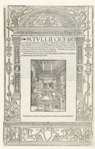 西塞罗的《演说录》的扉页，带有Jodocus Badius的印刷标记，1520年。 作者 阿尔布雷希特丢勒