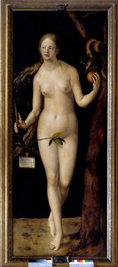 阿尔布雷希特·杜勒 (Albrecht Durer) 的夏娃绘画 (1471-1528)，木上油彩 作者 阿尔布雷希特丢勒