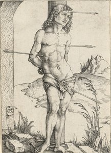 塞巴斯蒂安（Saint Sebastian）绑在柱子上，约1499年 作者 阿尔布雷希特丢勒