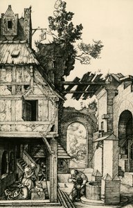 孩子的崇拜》，阿尔布雷希特-杜勒（1471-1528）的雕刻作品。 作者 阿尔布雷希特丢勒
