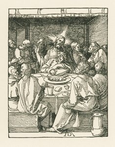 最后的晚餐》，约 1508-09 年（木刻版画） 作者 阿尔布雷希特·丢勒或丢勒