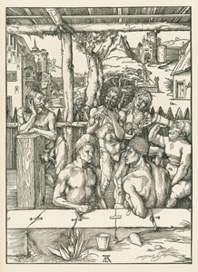 男浴》，约 1496-97 年（木刻版画） 作者 阿尔布雷希特·丢勒或丢勒