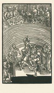 剧院，约 1492-93 年（木刻） 作者 阿尔布雷希特·丢勒或丢勒