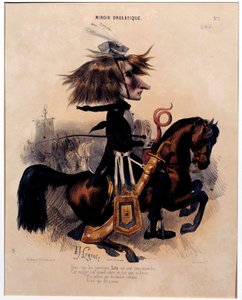 阿尔西德-约瑟夫-洛伦茨（1813-1858）描绘作曲家李斯特（1811-1886）的漫画，选自《特拉特镜》1842年巴黎，卡纳瓦莱博物馆