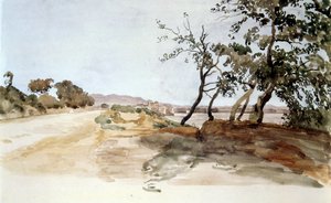 意大利乡村，俄罗斯画家亚历山大·伊万诺夫（Alexander Ivanov，18061858）水彩画