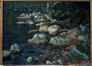 "意大利帕拉佐罗的水和石头" 一条激流。亚历山大-伊万诺夫（1806-1858 年）1845 年的绘画 莫斯科国立特列季亚科夫画廊