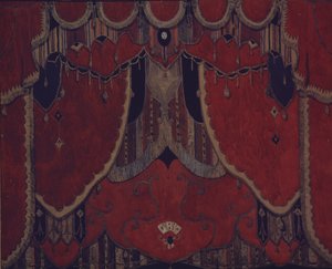剧院剧《假面舞会》的主窗帘设计，莱蒙托夫（M. Lermontov），1917年 作者 亚历山大·雅科夫列维奇·戈洛文