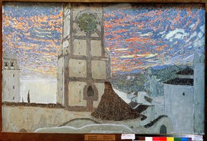 西西里村，舞台设计为Dom JuanbyMolière，1910年（画布上的蛋彩画） 作者 亚历山大·雅科夫列维奇·戈洛文