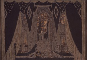 J.-B.饰演Don Don的舞台设计。莫利埃（Molliére），1910年 作者 亚历山大·雅科夫列维奇·戈洛文