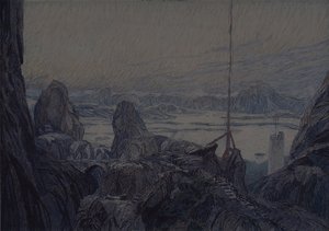 易卜生（H. Ibsen）的戏剧剧本《海上夫人》的舞台设计，1905年 作者 亚历山大·雅科夫列维奇·戈洛文