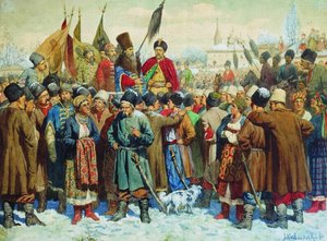 博亚尔·瓦西里·布图林斯（Boyar Vasili Buturlins）在佩雷亚斯拉夫拉达（Rada）演说，1880年