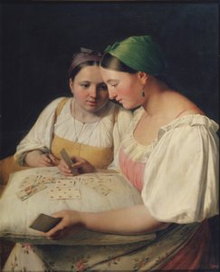 算命，1842年 作者 Aleksei Gavrilovich Venetsianov