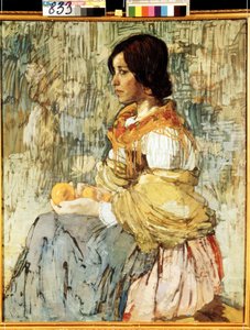 An Italian Woman With Oranges
