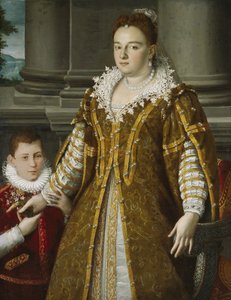 大公爵夫人比安卡·卡佩罗·德·美第奇与她的儿子的肖像，约1580-1614年 作者 亚历山德罗·阿洛里（Alessandro Allori）