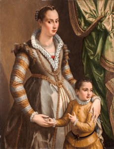 贵妇与儿子的肖像 作者 亚历山德罗·阿洛里（Alessandro Allori）