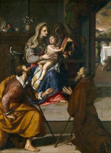 费尔南多-美第奇红衣主教的神圣家族 作者 亚历山德罗·阿洛里（Alessandro Allori）