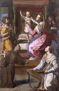 圣母子与圣弗朗西斯和露西 作者 亚历山德罗·阿洛里（Alessandro Allori）