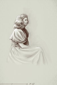 生活在第一帝国下的年轻女性，19 世纪初。插图：亚历山德罗-洛纳蒂。2010 作者 亚历山德罗·洛纳蒂