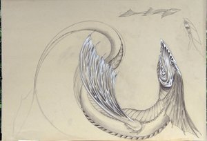 神奇生物：海龙。 亚历山德罗·洛纳蒂的素描 作者 亚历山德罗·洛纳蒂