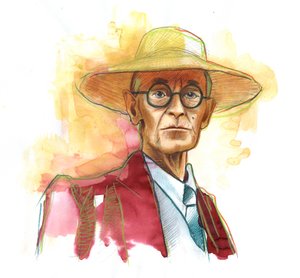赫尔曼-黑塞（1877-1962），德国小说家、诗人和散文家，后为瑞士人 - 插图：Alessandro Lonati 作者 亚历山德罗·洛纳蒂
