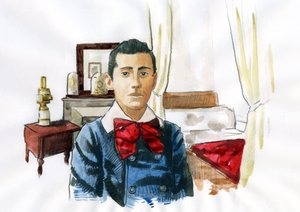 年轻时的马塞尔-普鲁斯特在姨妈伊丽莎白的房间里（纸上墨迹） 作者 亚历山德罗·洛纳蒂