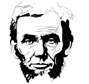亚伯拉罕·林肯的肖像（1809-1865）美国总统（美国总统亚伯拉罕·林肯的肖像） 作者 亚历山德罗·洛纳蒂